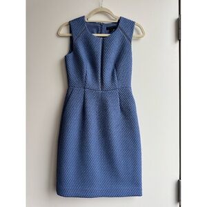 J. Crew Portfolio Matelasse Sleeveless Sheath Dress Periwinkle Blue 0P Petite